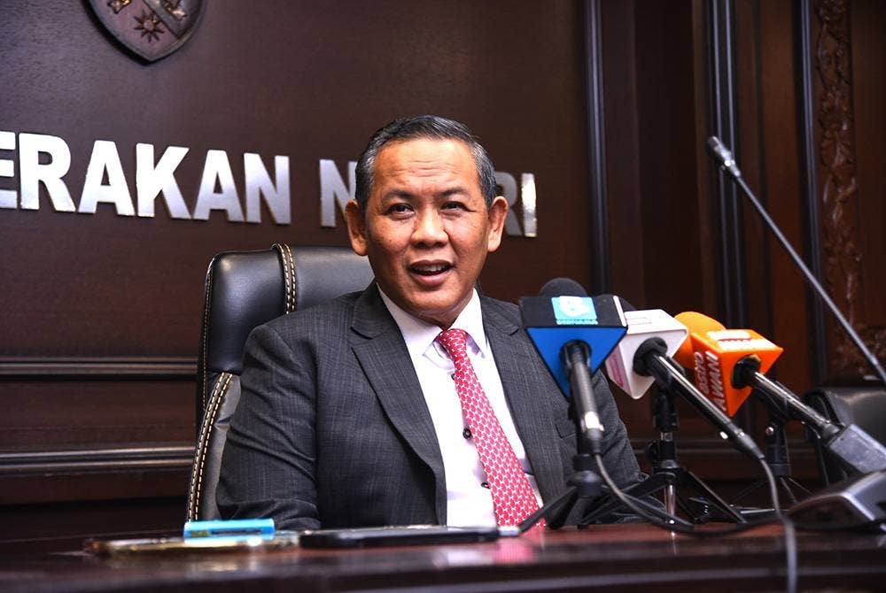 Aminuddin semasa sidang akhbar selepas mempengerusikan Mesyuarat Exco di Wisma Negeri pada Rabu.