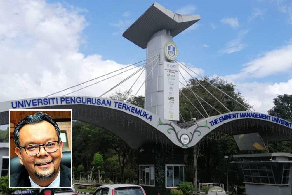 Kedudukan UUM dalam ranking dunia turut meningkat berbanding edisi lalu apabila berada dalam kelompok 500 universiti terbaik dunia. Gambar kecil: Haim Hilman