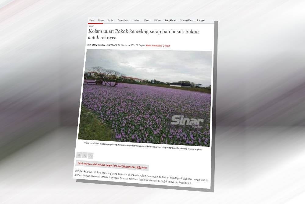 Laporan Sinar Harian pada Disember tahun lalu.