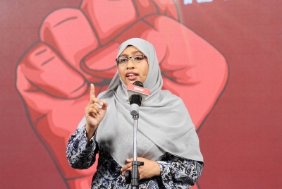 Nurhayati berucap pada majlis pelancaran kempen #Satujari PRU15:Rakyat tolak rasuah yang berlangsung di Kumpulan Media Karangkraf pada Selasa.