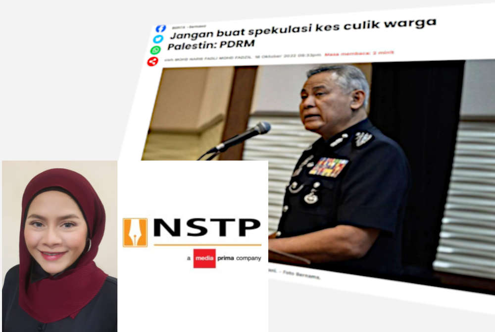 (Kiri) Farrah Naz. Laporan Sinar Harian pada Selasa.