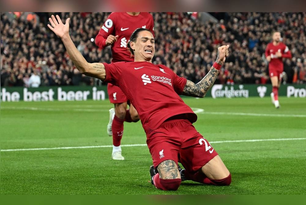 Nunez menyumbat gol tunggal ketika membantu Liverpool menewaskan West Ham 1-0 dalam aksi EPL pada Khamis. - Foto Agensi