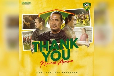 Ucapan penghargaan KDA FC kepada Khairul Azman menerusi Facebook KDA FC. - Foto FB Kedah Darul Aman FC.