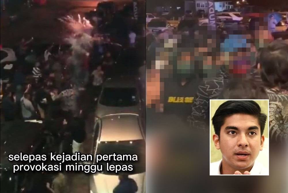 Syed Saddiq berkongsi gambar menunjukkan kumpulan yang didakwa mencetuskan provokasi. Gambar kecil: Syed Saddiq