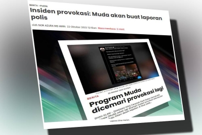 Polis mengesahkan berlaku insiden provokasi ketika Program Ceramah Malam Mesra Muo yang dianjurkan oleh Parti Ikatan Demokratik Malaysia (Muda) di sebuah dewan restoran di Jalan Bakri Muar pada malam Sabtu.