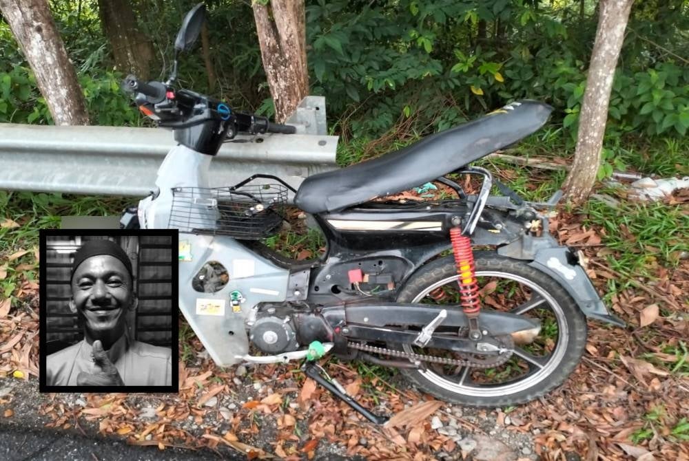 Keadaan motosikal ditunggang mangsa. (Gamabr kecil: Faizee Azmee)