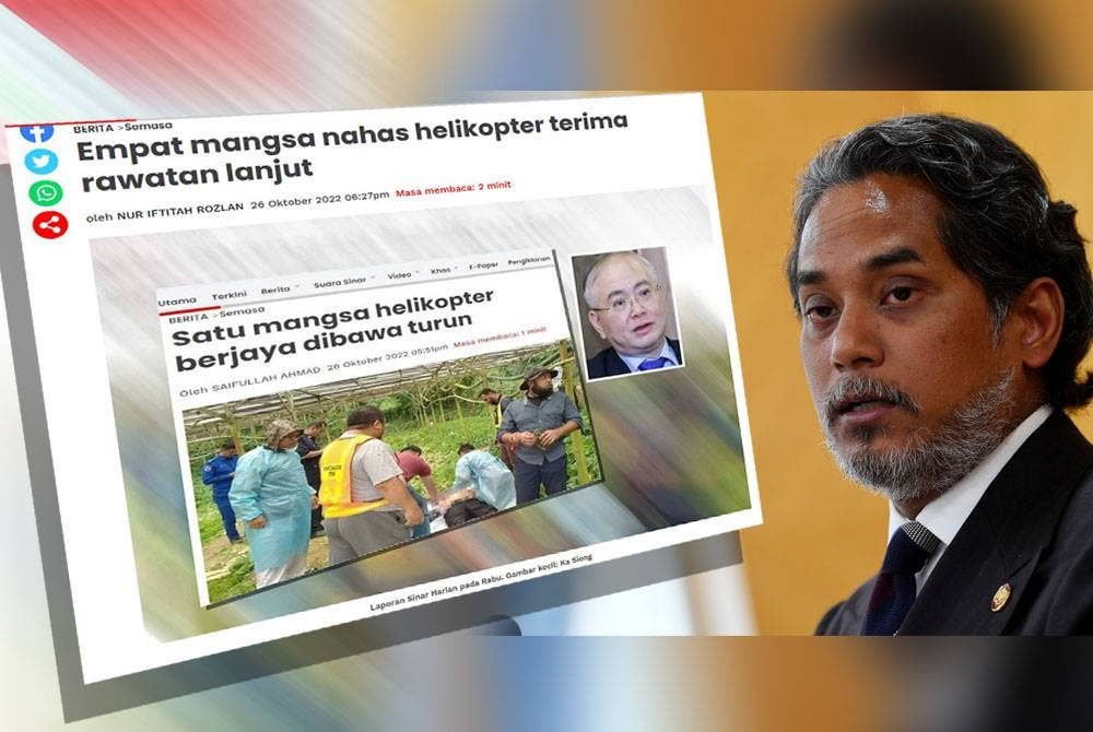 Laporan Sinar Harian pada Rabu. Khairy (gambar kanan) - Foto: Bernama