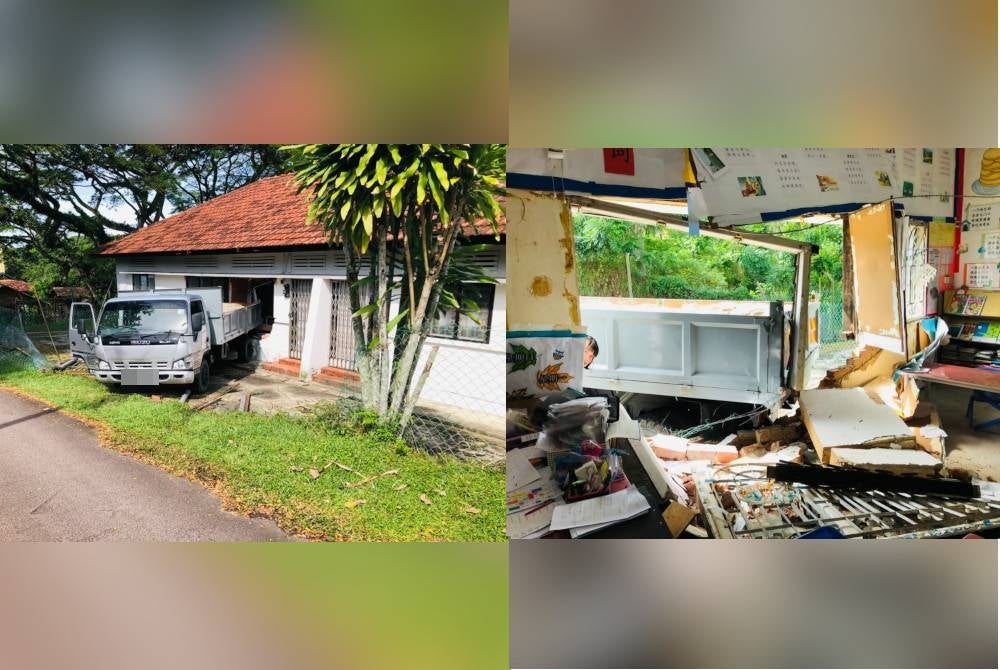 Sebuah lori merempuh sebuah sekolah tadika swasta.