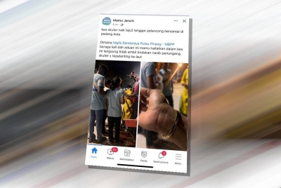 Tangkap layar mengenai insiden membabitkan pengunjung dengan penunggang e-skuter di Padang Kota Lama.