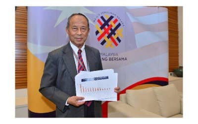 Ketua Pegawai Eksekutif Sekretariat MPN, Tan Sri Dr Sulaiman Mahbob menunjukan kertas cadangan yang dikemukakan MPN kepada kerajaan.