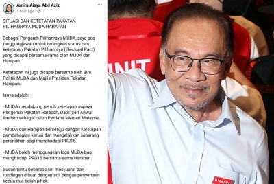 Muda mendukung penuh ketetapan supaya Pengerusi PH, Datuk Seri Anwar Ibrahim sebagai calon Perdana Menteri.