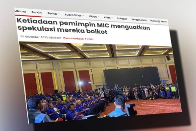 Laporan Sinar Harian pada malam Selasa.