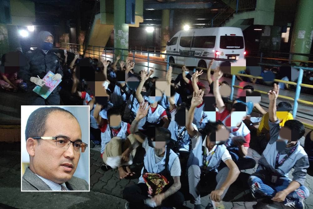 Antara warga asing yang ditahan pada tahun ini dalam serbuan di rumah kediaman. Gambar kecil: Khairul Dzaimee