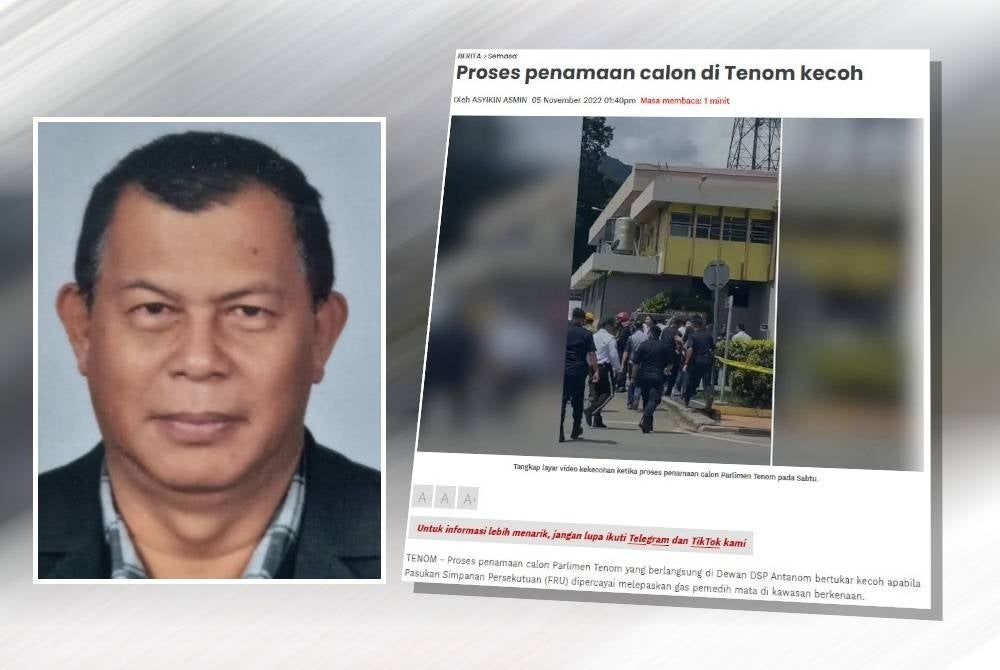 MCCF kesal dengan insiden kekecohan yang berlaku di pusat penamaan calon di Tenom. (Gambar kecil: Awang Jaafar)