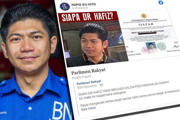 Dr Hafiz berkongsi hantaran rakannya berserta sijil ijazah di akaun Facebook miliknya.