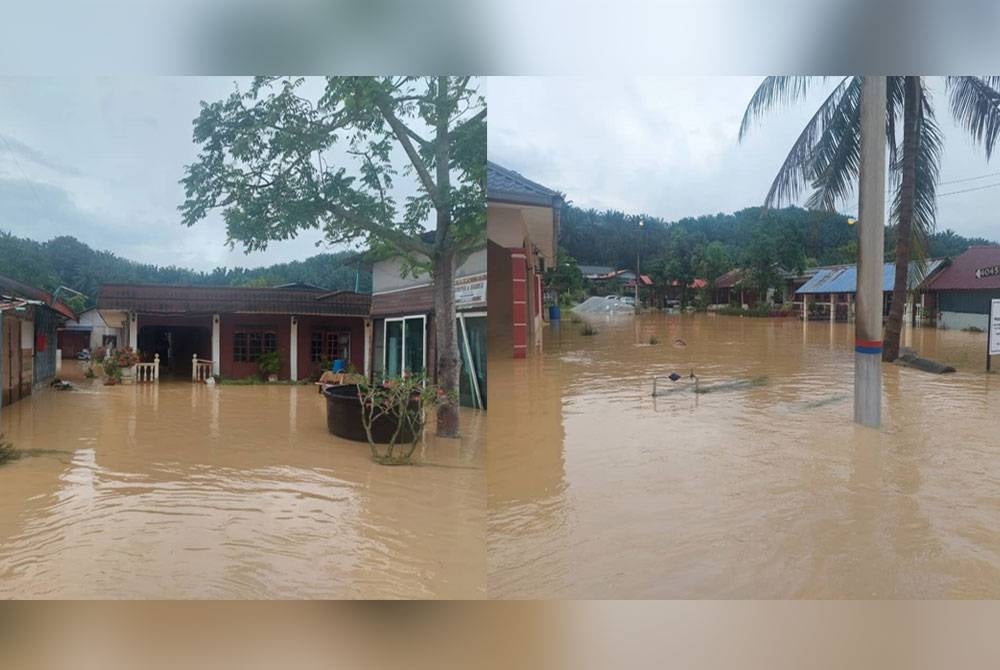 Keadaan rumah penduduk yang terjejas banjir di Kampung Budiman, Shah Alam pada Khamis.