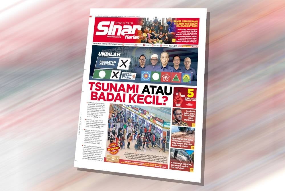 Laporan muka depan Sinar Harian pada Isnin.