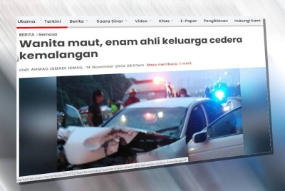 Laporan Sinar Harian pada Isnin.