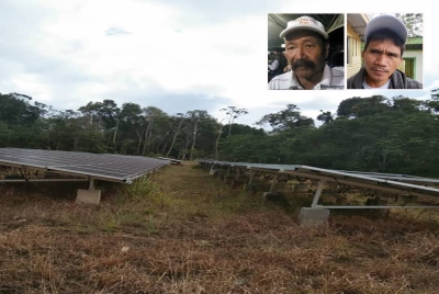 Penduduk rayu projek solar hibrid ini diteruskan selepas tertangguh sejak sekian lama. Gambar dalam dari kiri : Yakub dan Tadom