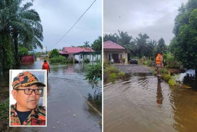 Antara kawasan yang terjejas di sekitar Bestari Jaya, Selangor pada Sabtu. (Gambar kecil: Norazam)