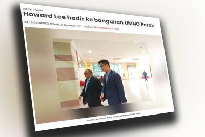 Sinar Harian pada Isnin melaporkan, Ahli Jawatankuasa Pusat DAP, Howard Lee Chuan How dilihat memasuki Bangunan UMNO Perak.