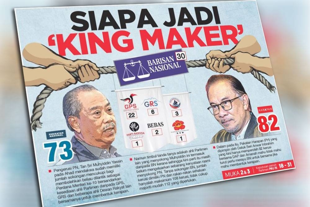 Keratan muka depan Sinar Harian pada Isnin, 20 November 2022.