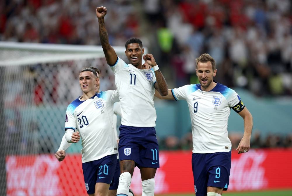 Rashford antara pencetak gol England dalam perlawanan Kumpulan B Piala Dunia Qatar 2022 menentang Iran di Stadium Antarabangsa Khalifa, Doha pada Isnin. - Foto Agensi