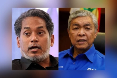 Khairy (kiri) dan Ahmad Zahid