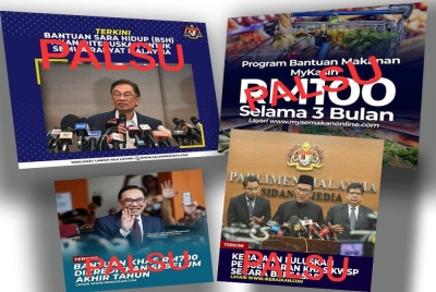 Antara poster palsu yang disebar dalam aplikasi WhatsApp. - Foto Twitter Fahmi Fadzil