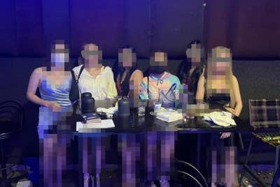 Antara wanita warga asing yang ditahan kerana disyaki bekerja sebagai GRO. - Foto PDRM