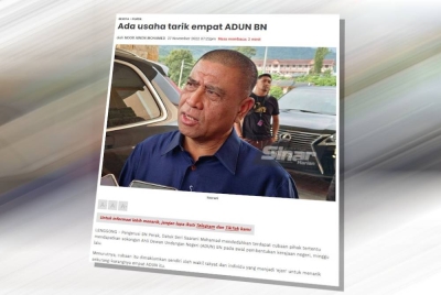 Laporan Sinar Harian pada Ahad