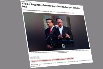 Laporan Sinar Harian pada Selasa.