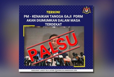 JPM memaklumkan poster yang tular berkaitan kenaikan tangga gaji PDRM adalah palsu.