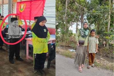 Arwah Muhammad Aqil Wafiq semasa mengikuti aktiviti kelasnya di Sekolah Kebangsaan Dato Wan Kemara, Changlun.Sharifah bersama arwah anaknya, Muhammad Aqil Wafiq