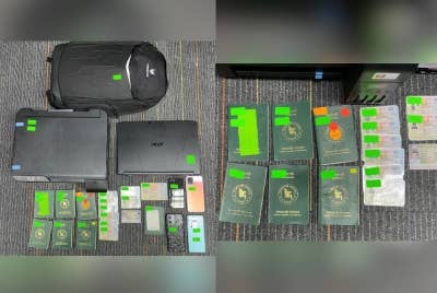 Antara peralatan yang dipercayai digunakan untuk menghasilkan permit kerja palsu dirampas menerusi serbuan yang dijalankan pada Rabu.