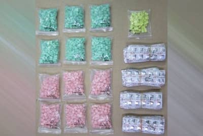 Dadah yang dirampas daripada lapan suspek yang ditahan.