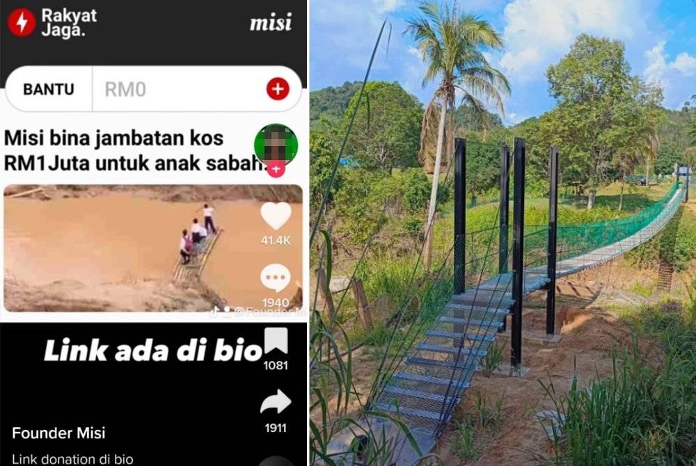 Arthur menasihatkan orang ramai supaya tidak terpedaya dengan sebarang cubaan mendapatkan dana kerana jambatan gantung Kampung Nangkawangan sudah siap sepenuhnya sejak Julai lalu.