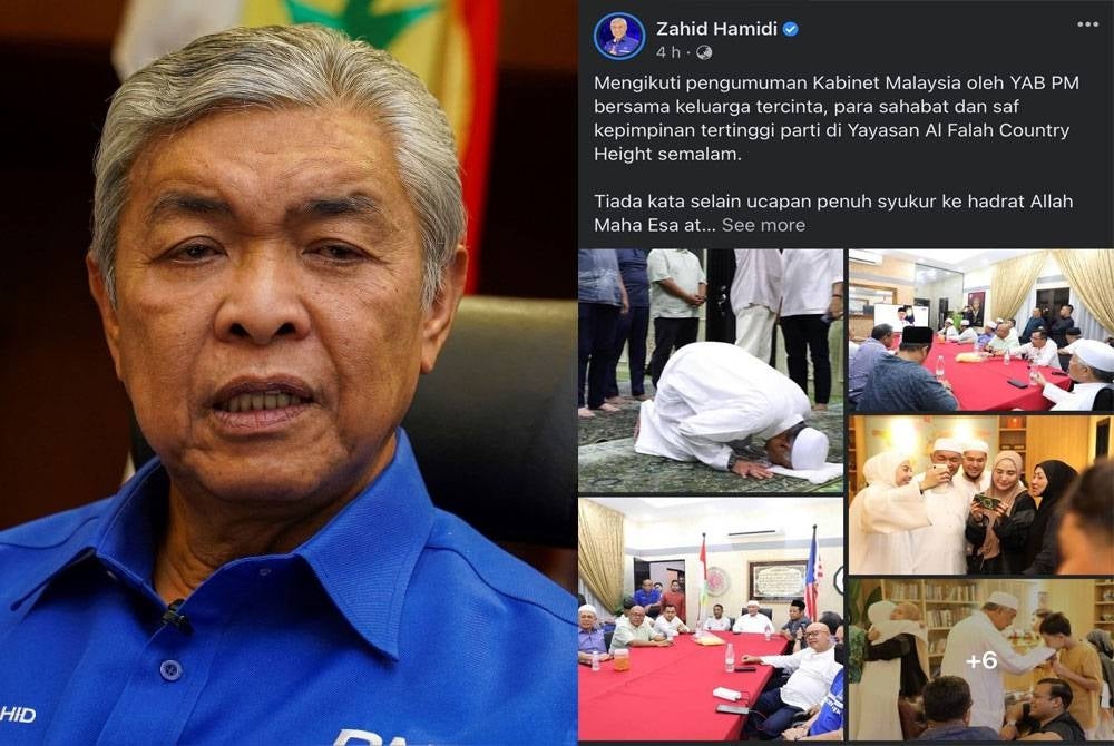 Hantaran Facebook Ahmad Zahid pada Sabtu.