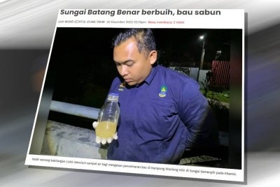 Pencemaran bau sehingga 4 ton dikesan di muka sauk Jenderam Hilir pada jam 11 malam Khamis.