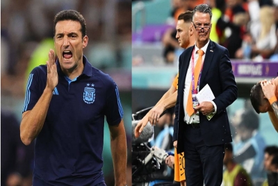 Scaloni, Van Gaal. - Foto EPA