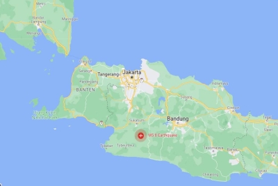 Gempa bumi berukuran 6.1 pada skala Richter menggegarkan bandar Sukabumi di Jawa Barat pada Khamis.
