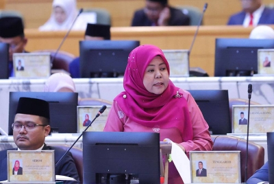 Khairin Nisa ketika Sidang DUN Johor.