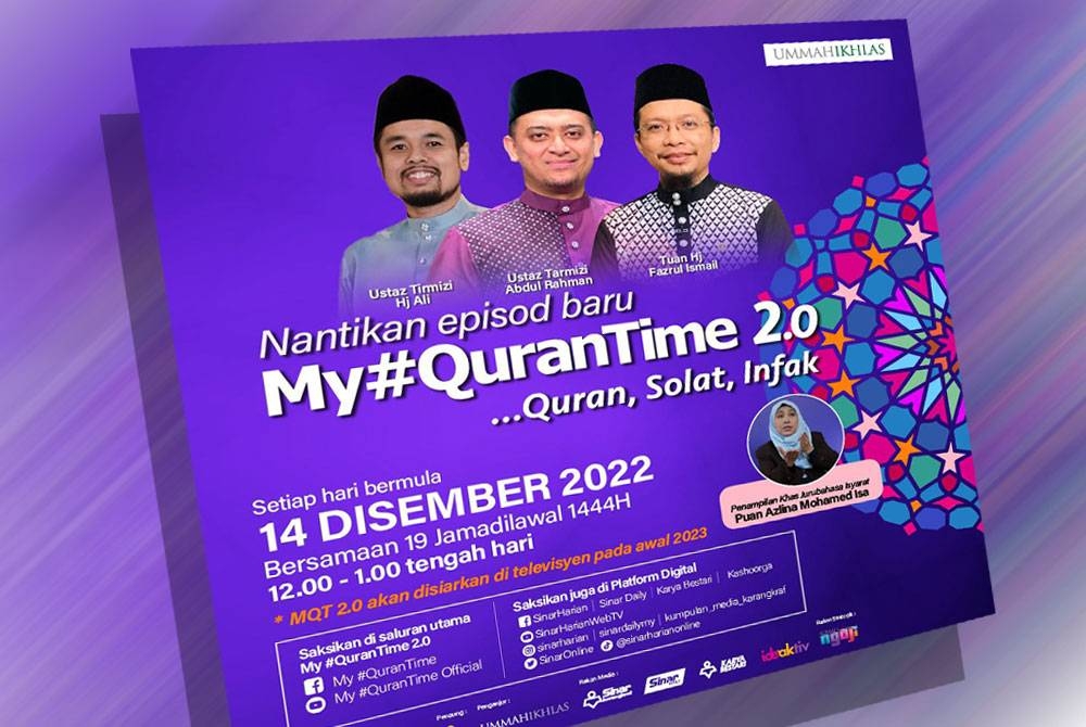 Program 2,111 episod disiarkan di platform digital Quran Hour dan Sinar Harian bermula jam 12 hingga 1 tengah hari.