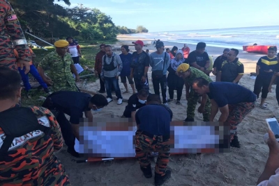 Mayat mangsa ditemukan 50 meter dari pantai Kampung Tempurung, Kuala Penyu pada pagi Ahad.