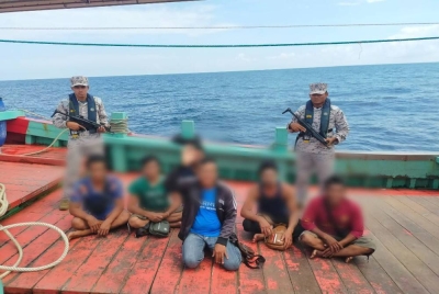 Enam nelayan warga Myanmar antara yang ditahan dalam Op Tanjung pada Jumaat lalu.