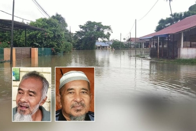 Keadaan banjir yang melanda Taman Beserah, antara lokasi terjejas di kawasan Beserah. (Gambar kecil dari kiri: Mohd Ridzwan Ismail, Daud)