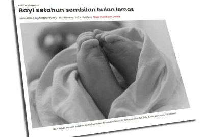 Laporan Sinar Harian pada Isnin.