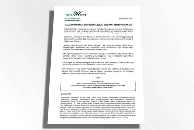 Tangkap layar kenyataan IWK Sdn Bhd pada Selasa.