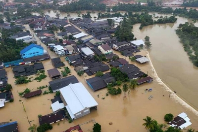 Keadaan banjir di selatan Thailand. - Foto: Bernama