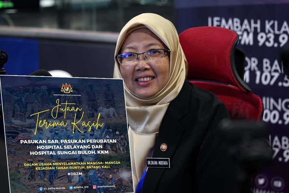 Dr Zaliha - Foto Bernama ( Gambar kecil : Tangkap layar Facebook Dr Zaliha pada Ahad.)